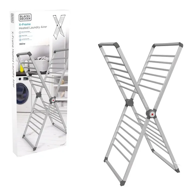 Black+Decker X-Frame Folding Heated Clothes Airer
